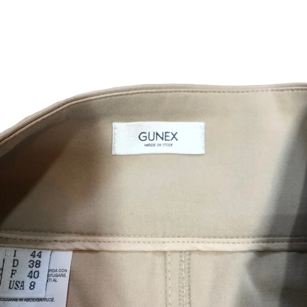 Gunex Skirt Womens Size 8 Tan Leather Strap Pencil Mini Minimalist Vintage Italy